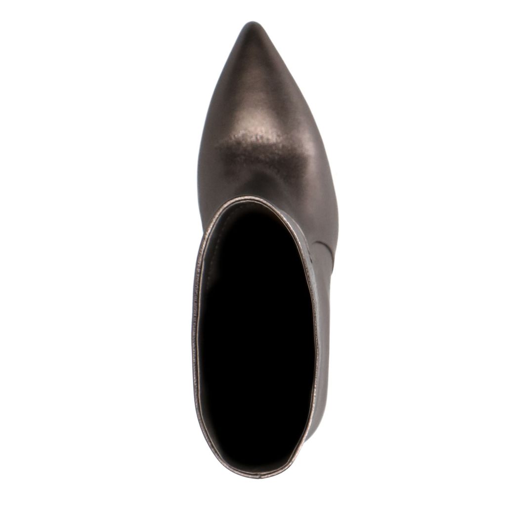 Zilveren metallic enkellaarsjes met hak
