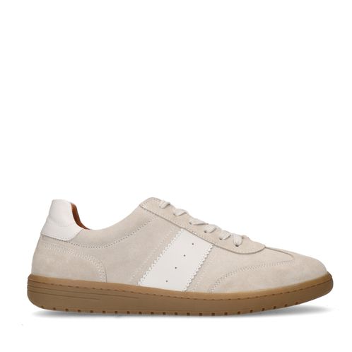 Beigefarbene Veloursleder-Sneaker