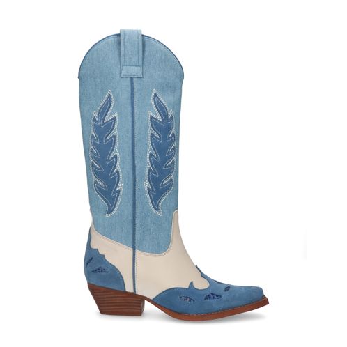 Blaue Denim-Cowboystiefel − Limited Edition