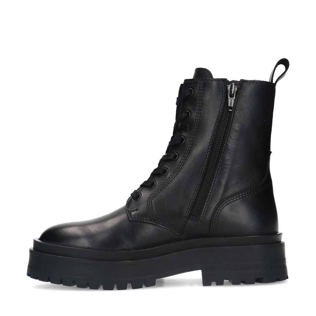 Bottines à lacets en cuir - noir