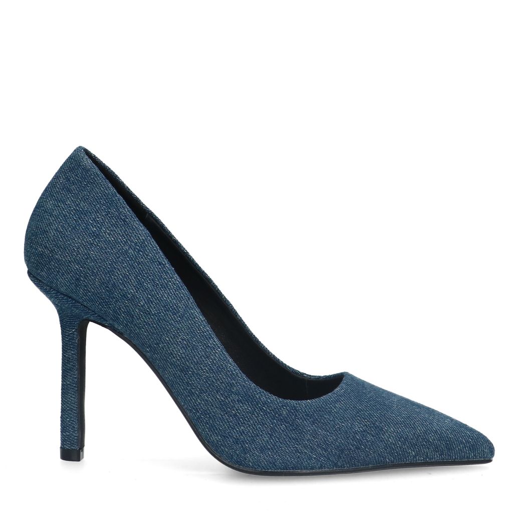 Donkerblauwe denim pumps