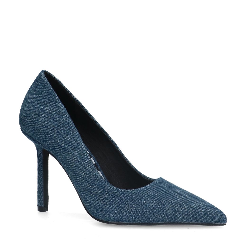 Donkerblauwe denim pumps