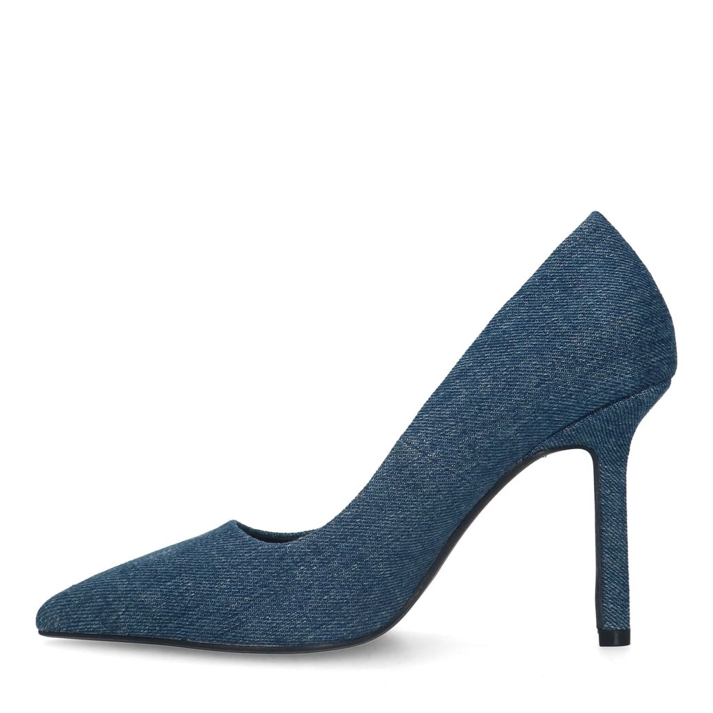Donkerblauwe denim pumps