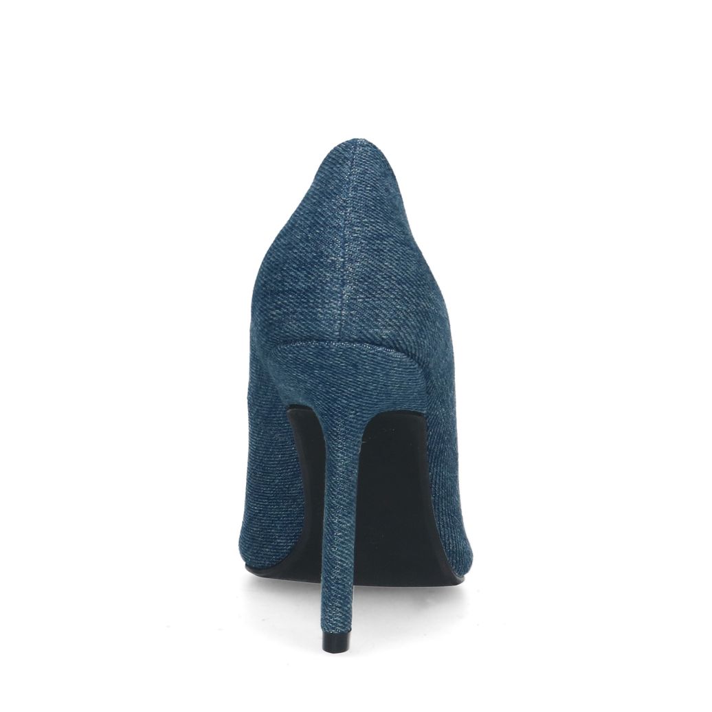 Donkerblauwe denim pumps