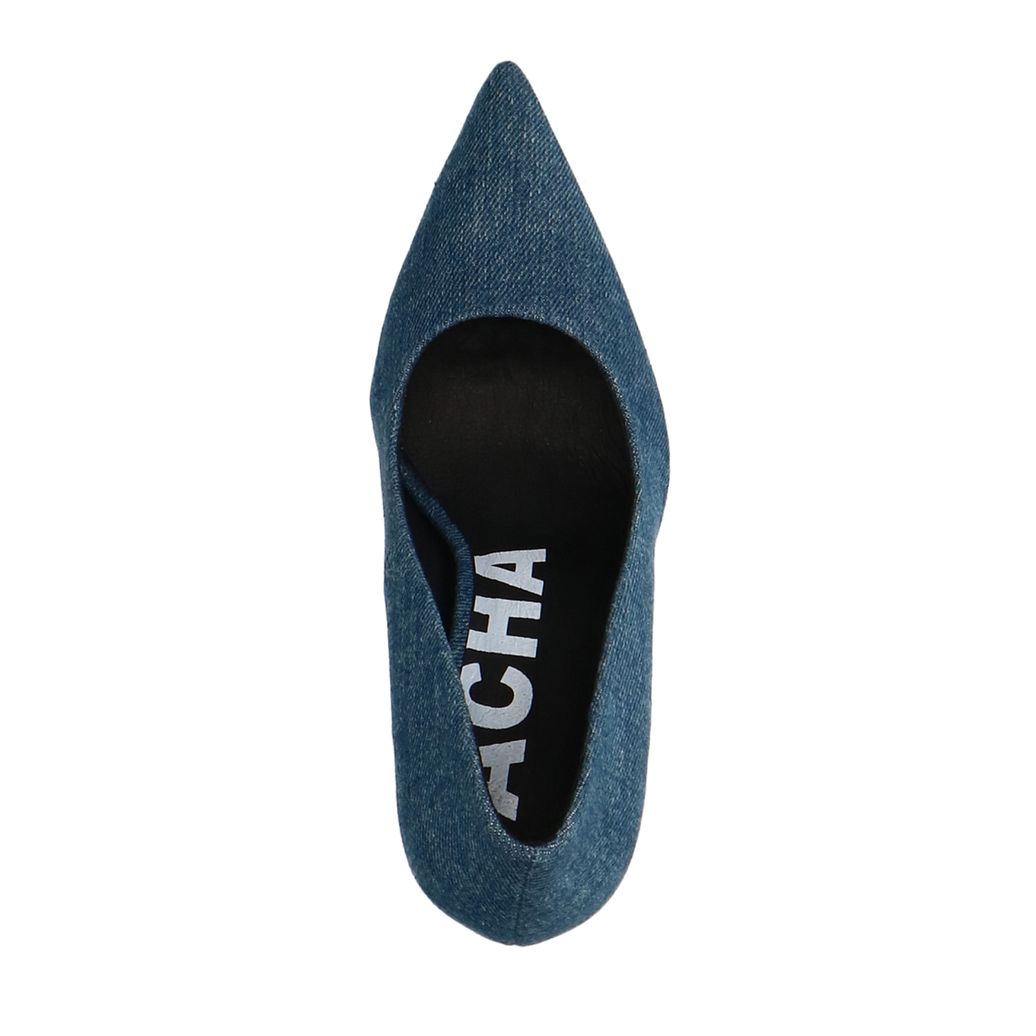 Donkerblauwe denim pumps