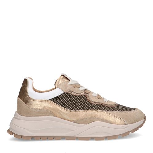 Goldfarbene Sneaker in Metallic-Optik