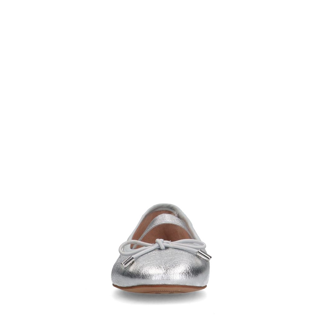 Zilveren metallic ballerina's met strikje