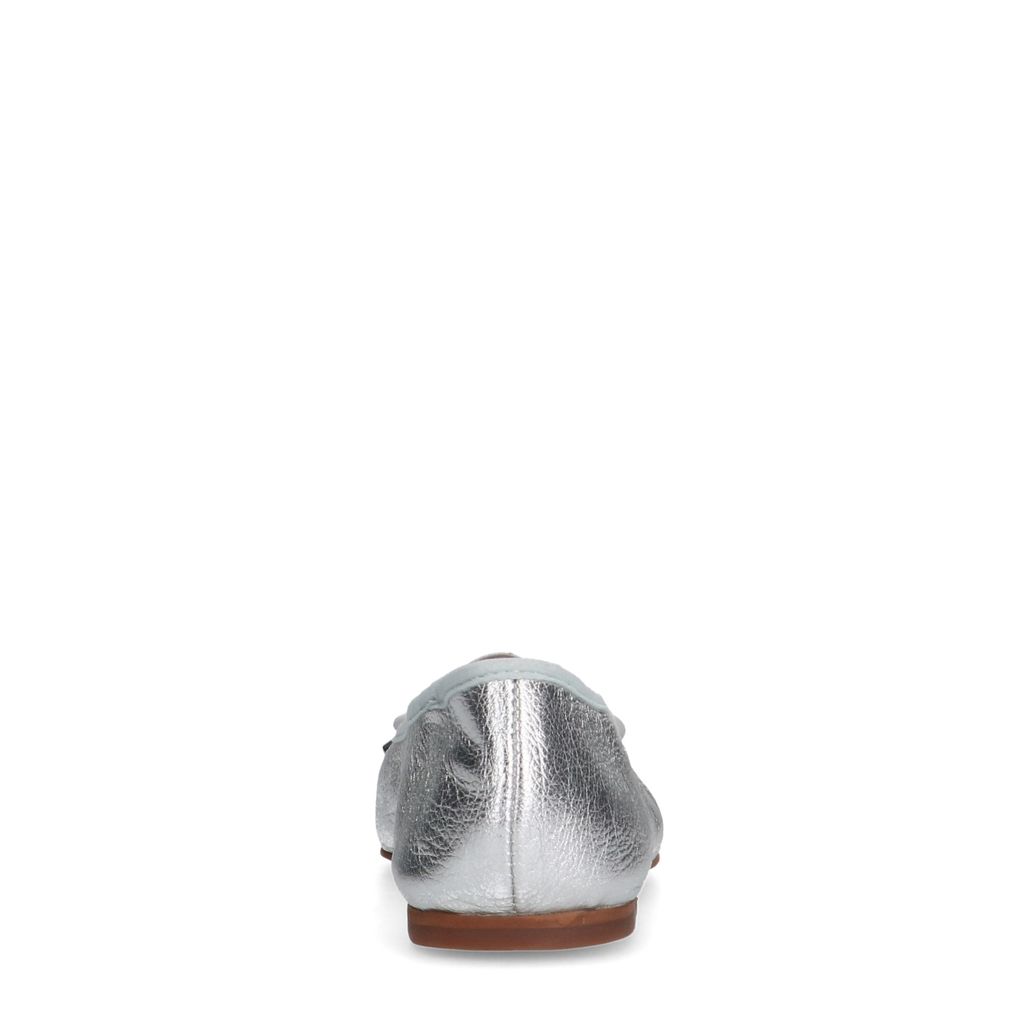 Zilveren metallic ballerina's met strikje