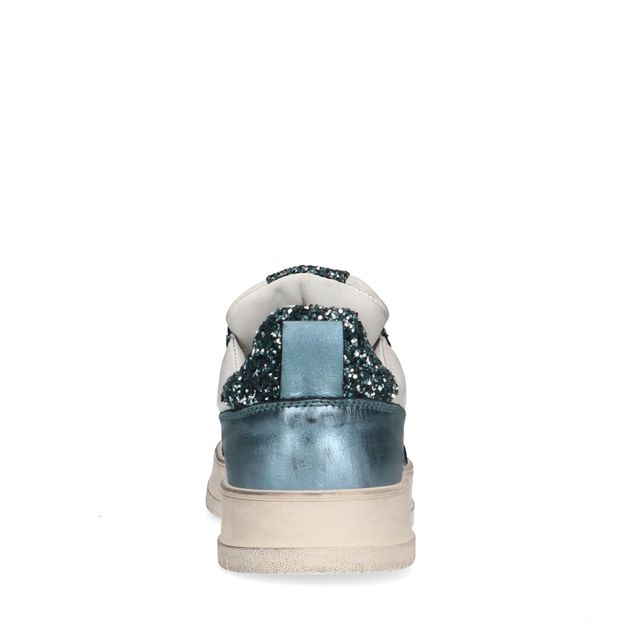 Blauwe metallic sneakers met glitters