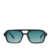 Zwarte retro zonnebril met blauwe glazen