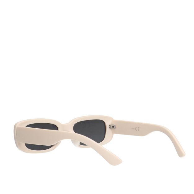 Off-white rechthoekige zonnebril