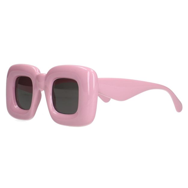 Eckige rosafarbene Sonnenbrille