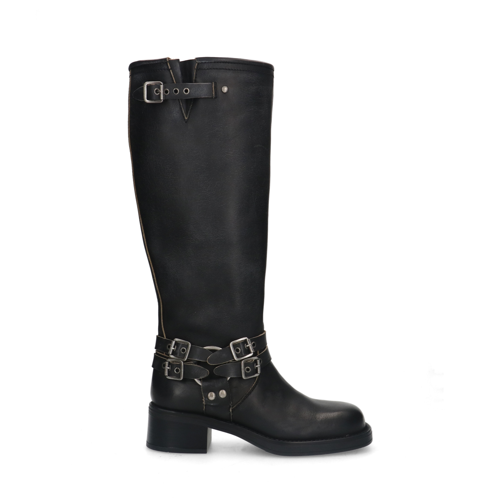 Zwarte wide fit buckle biker boots | Biker boots | Sacha | Sacha
