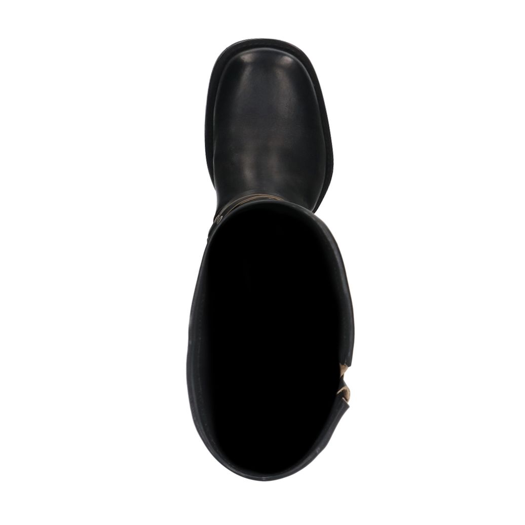 Zwarte wide fit buckle biker boots