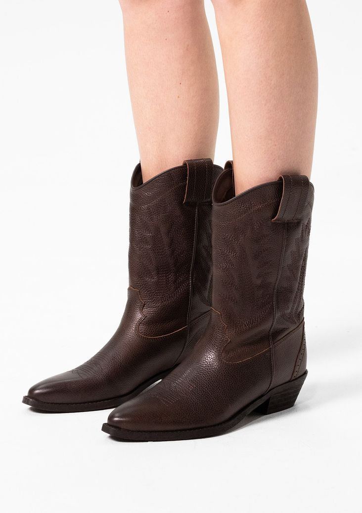 Braune Western Boots aus Leder