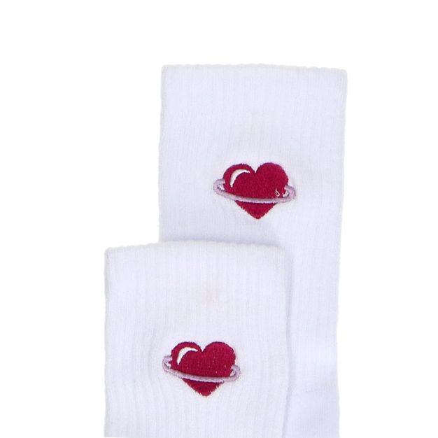 Chaussettes de sport avec cœur - blanc