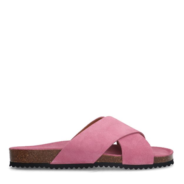 Roze suède slippers
