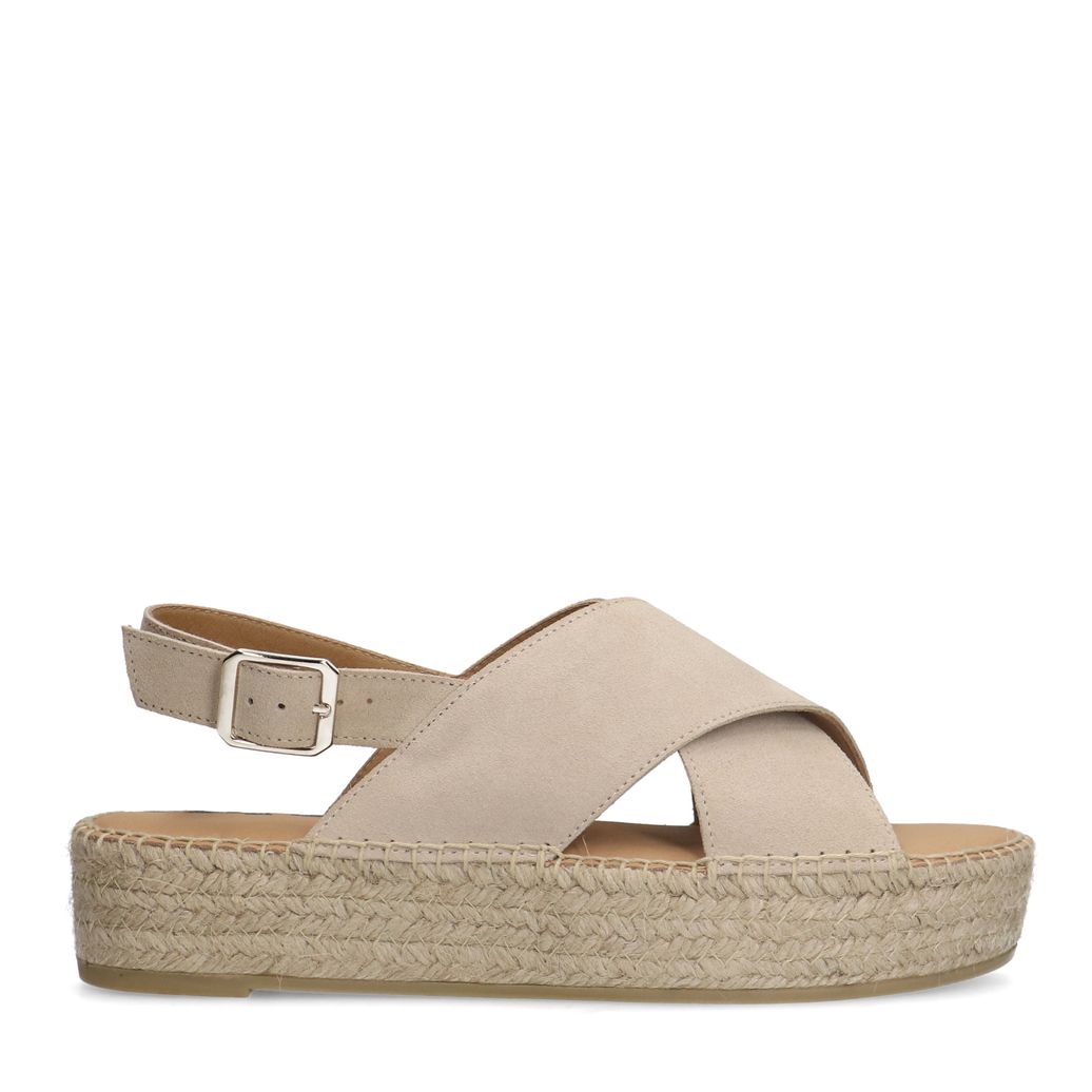 Sandales daim à plateforme - beige