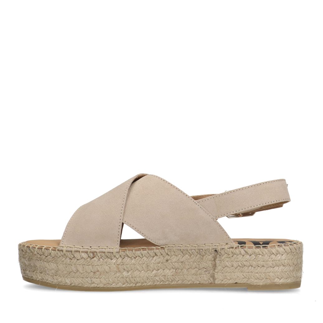 Sandales daim à plateforme - beige