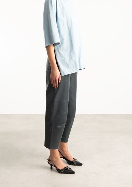 Zwarte buckle slingbacks met kitten heel