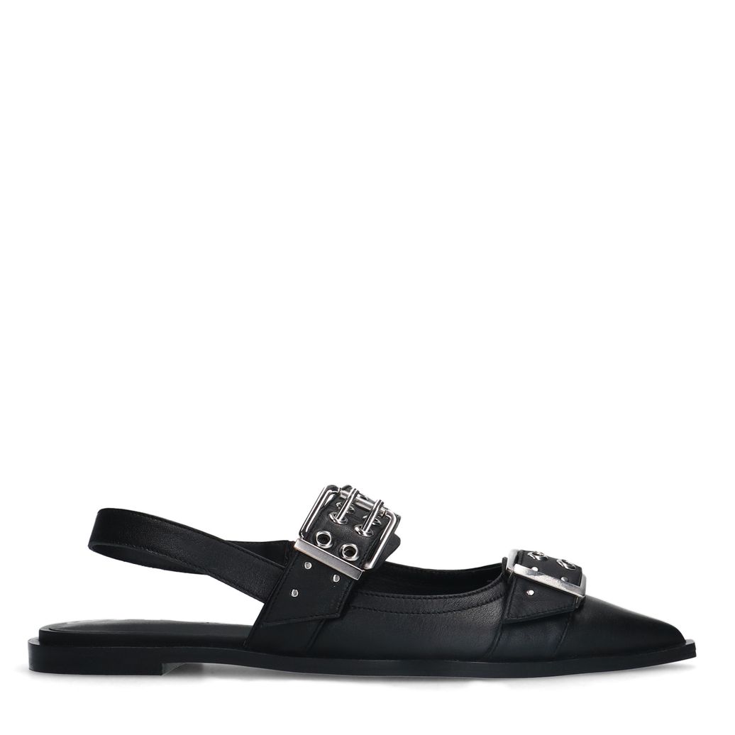 Zwarte buckle slingbacks