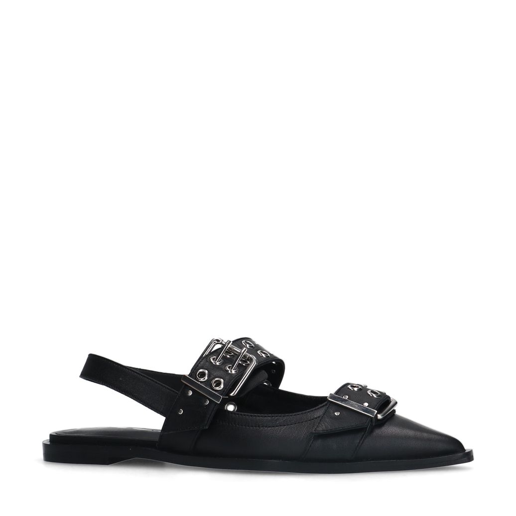 Zwarte buckle slingbacks
