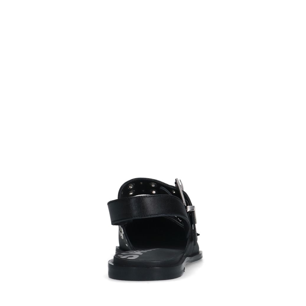 Schwarze Slingbacks mit Schnalle