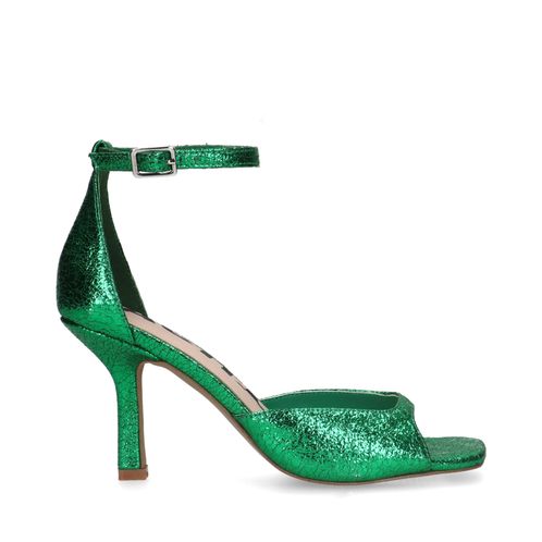 Sandales métallisées à talon - vert