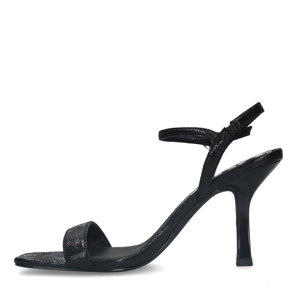 Schwarze Glitzer-Sandaletten