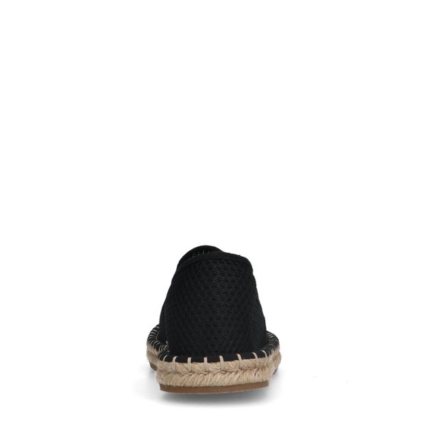 Zwarte mesh loafers met touwzool