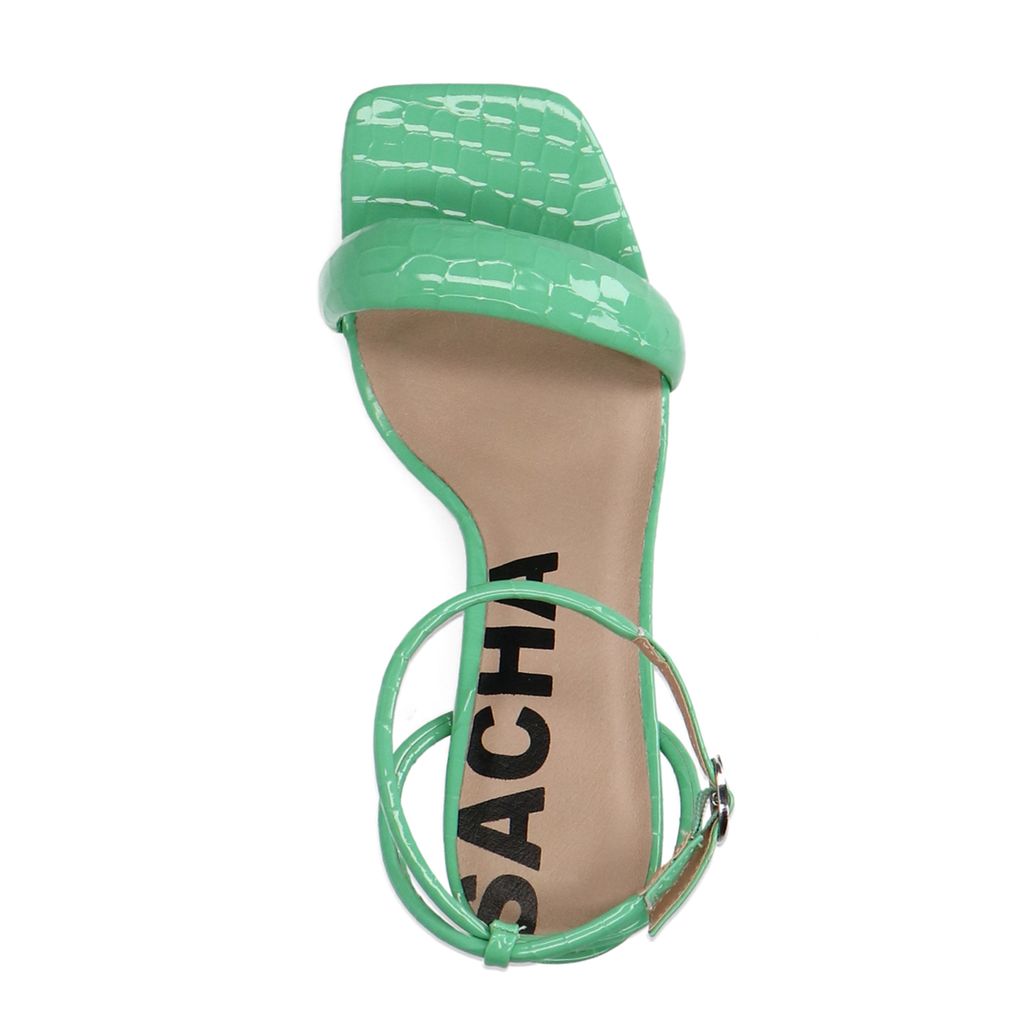 Groene sandalen met hak