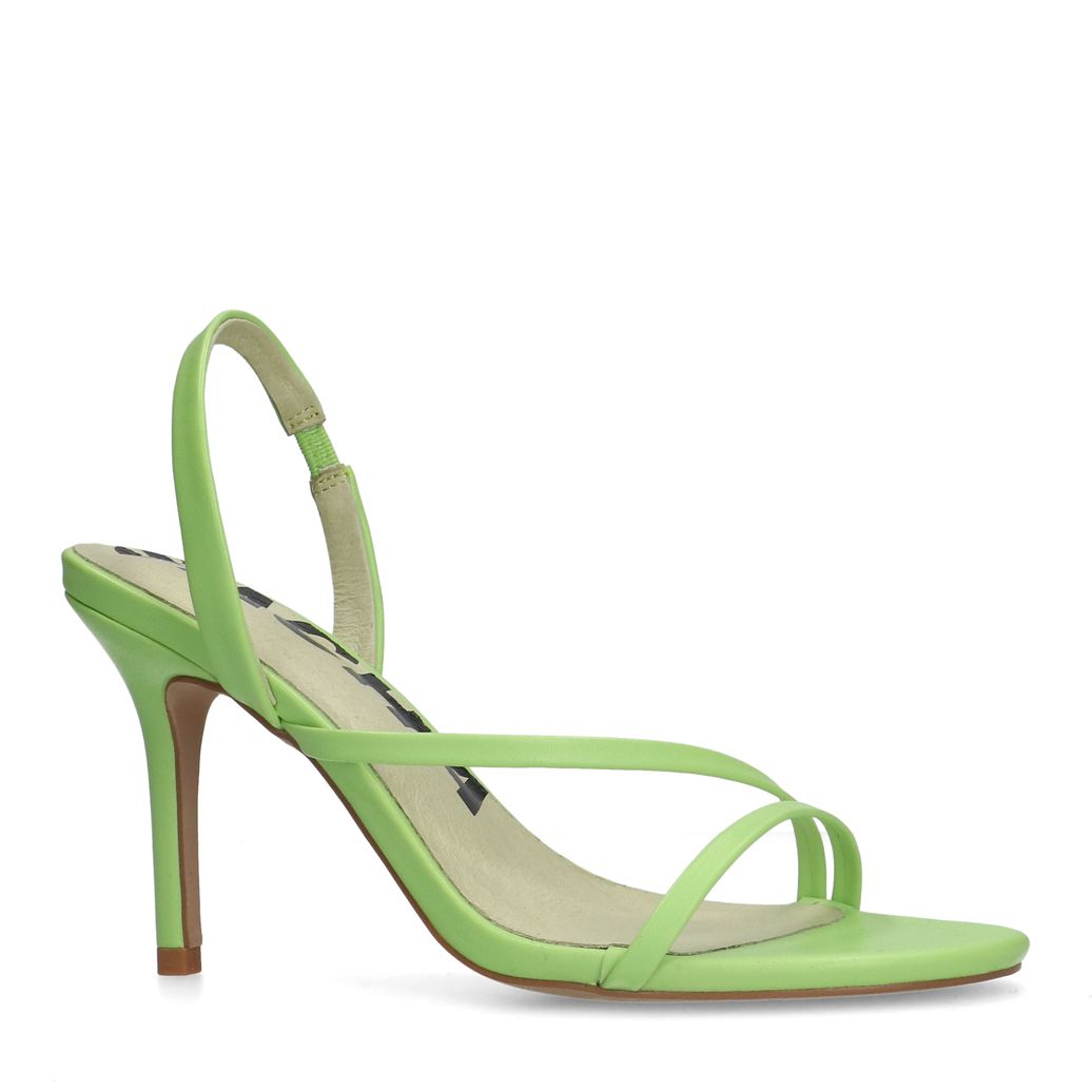 Groene sandalen met naaldhak