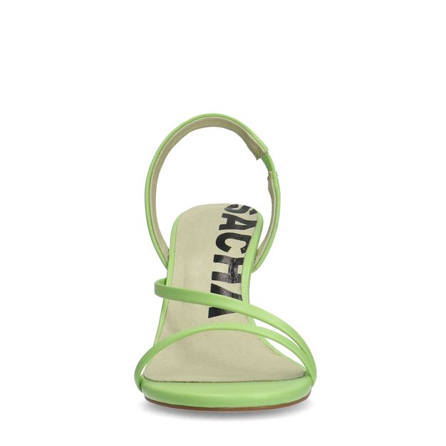 Grüne Sandaletten mit Pfennigabsatz