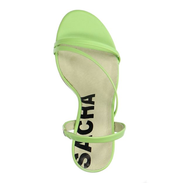 Groene sandalen met naaldhak