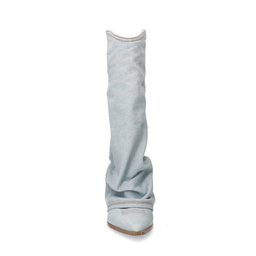 Cowboystiefel mit Umschlag in Denim-Optik