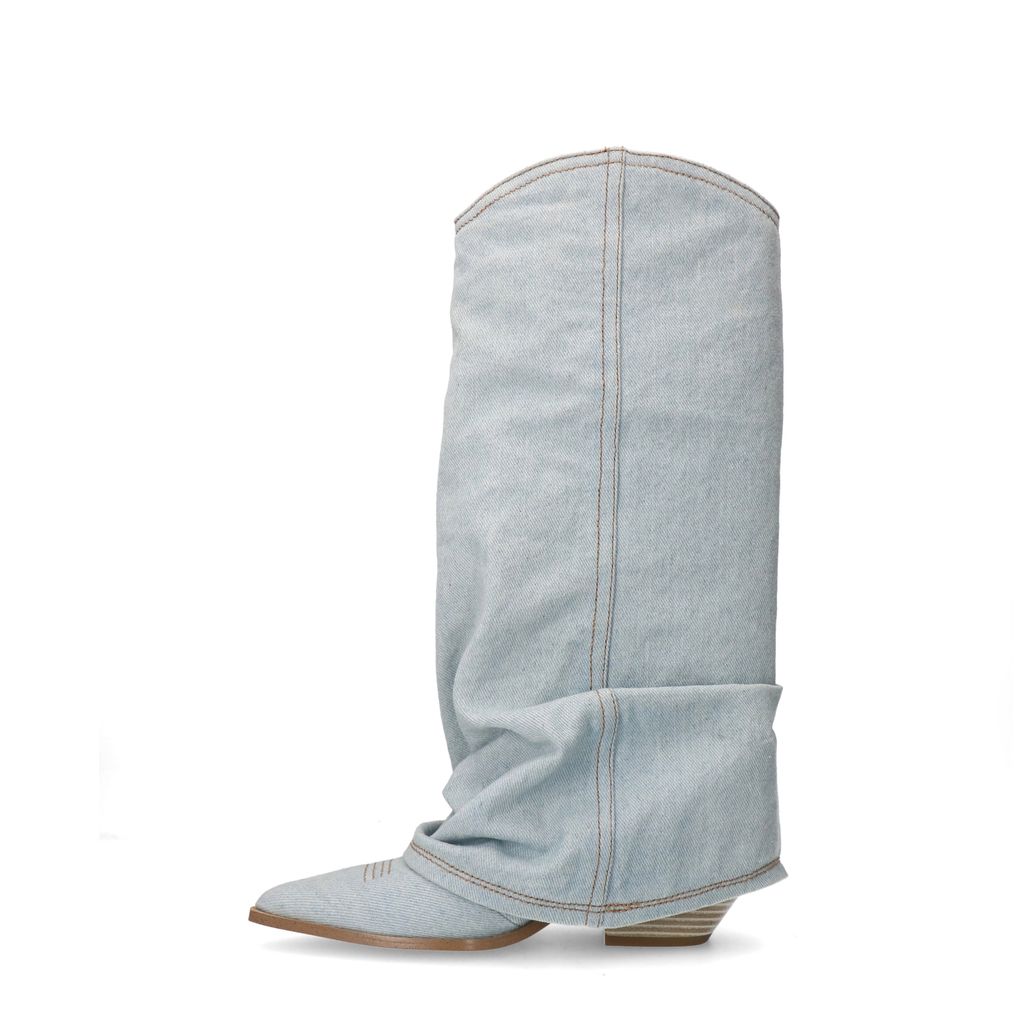 Cowboystiefel mit Umschlag in Denim-Optik