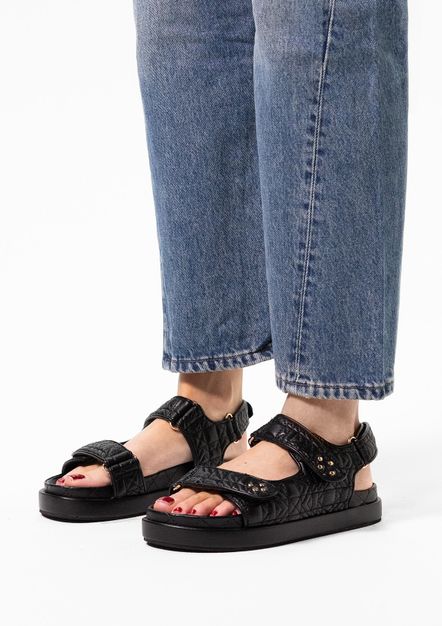 Zwarte chunky sandalen met studs