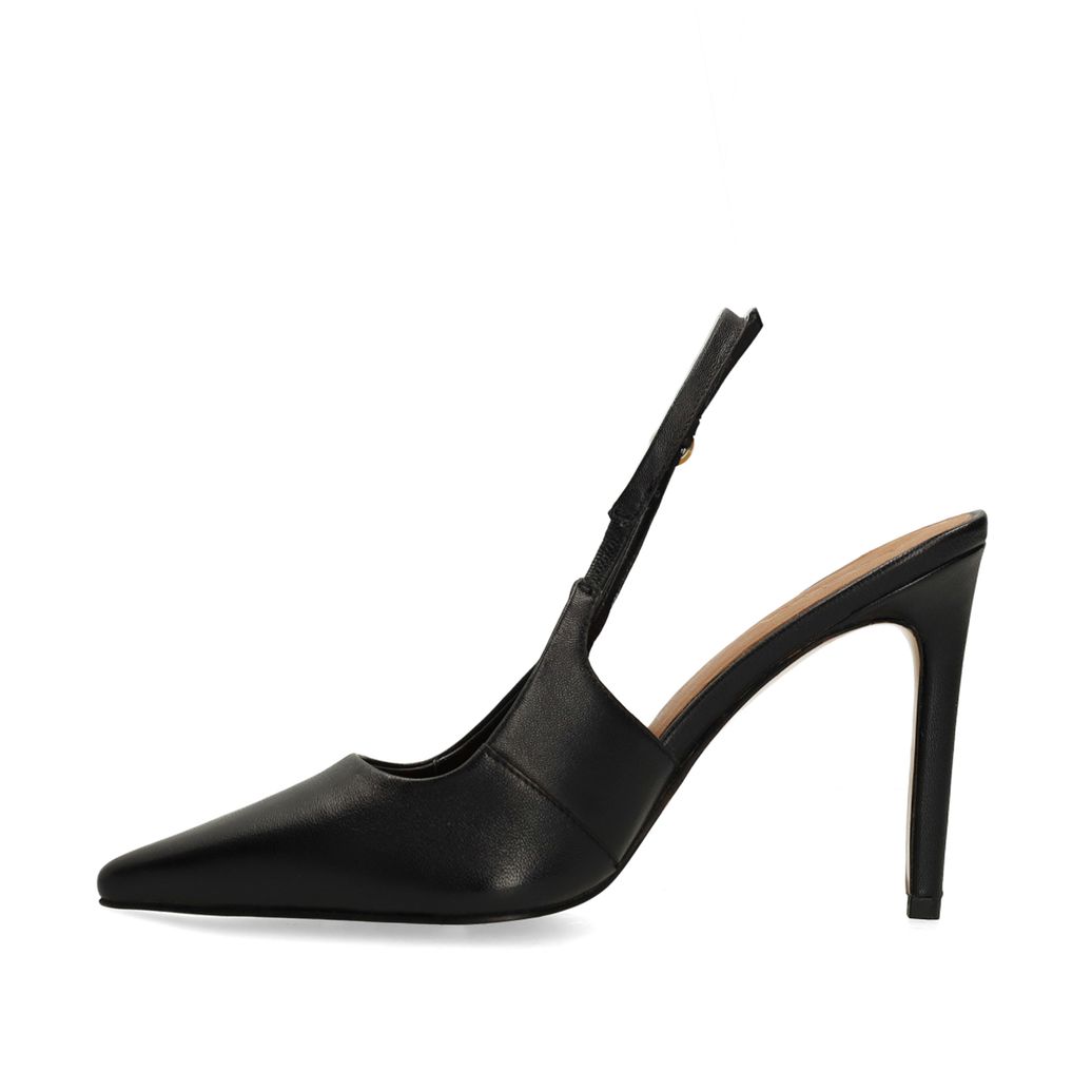 Schwarze Slingbackpumps aus Leder