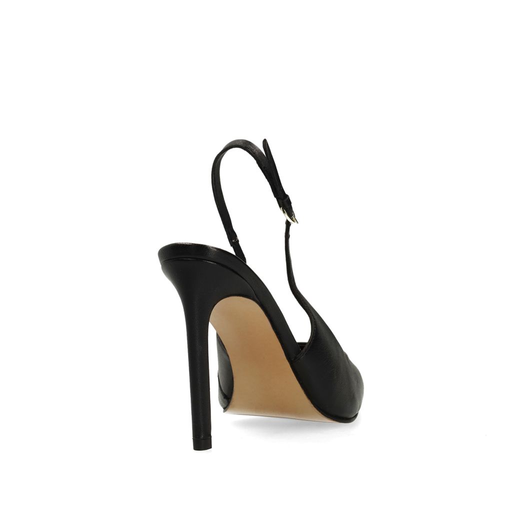 Schwarze Slingbackpumps aus Leder