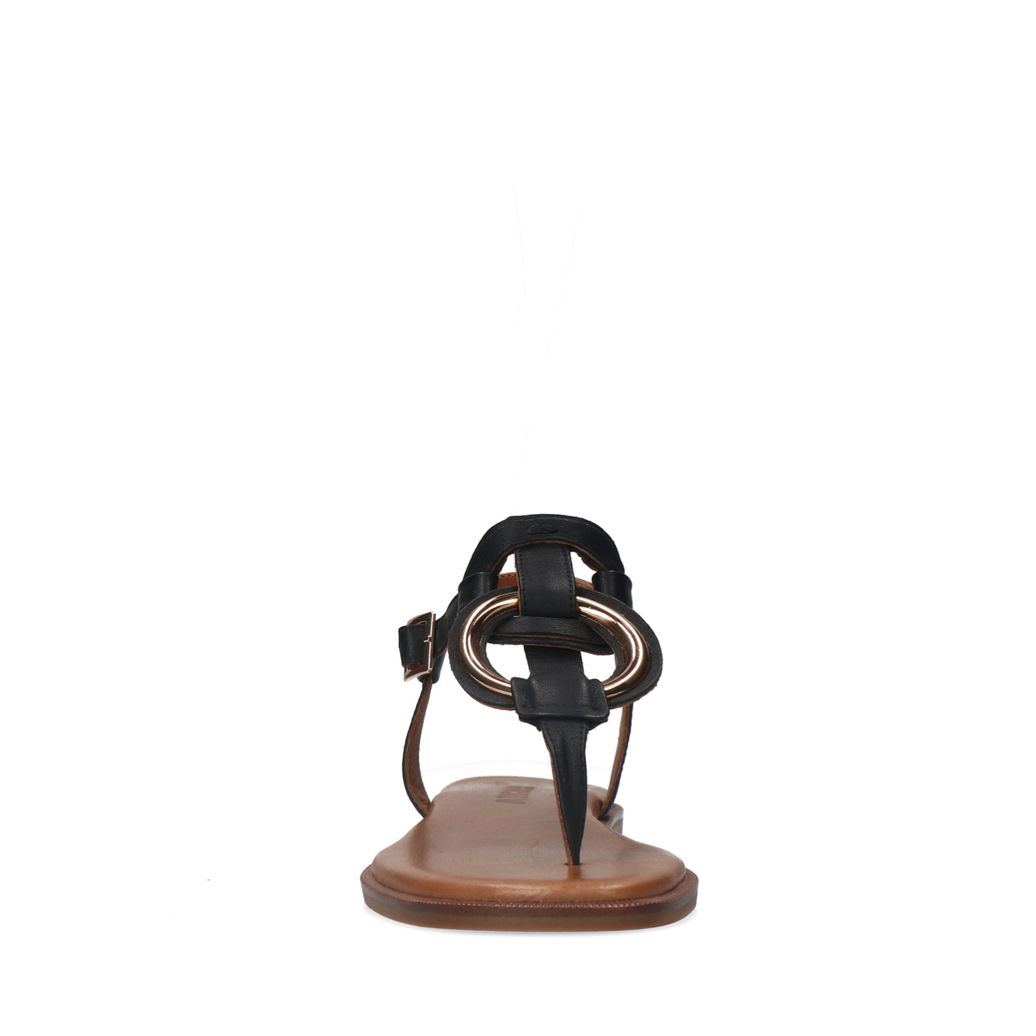 Zwarte leren sandalen