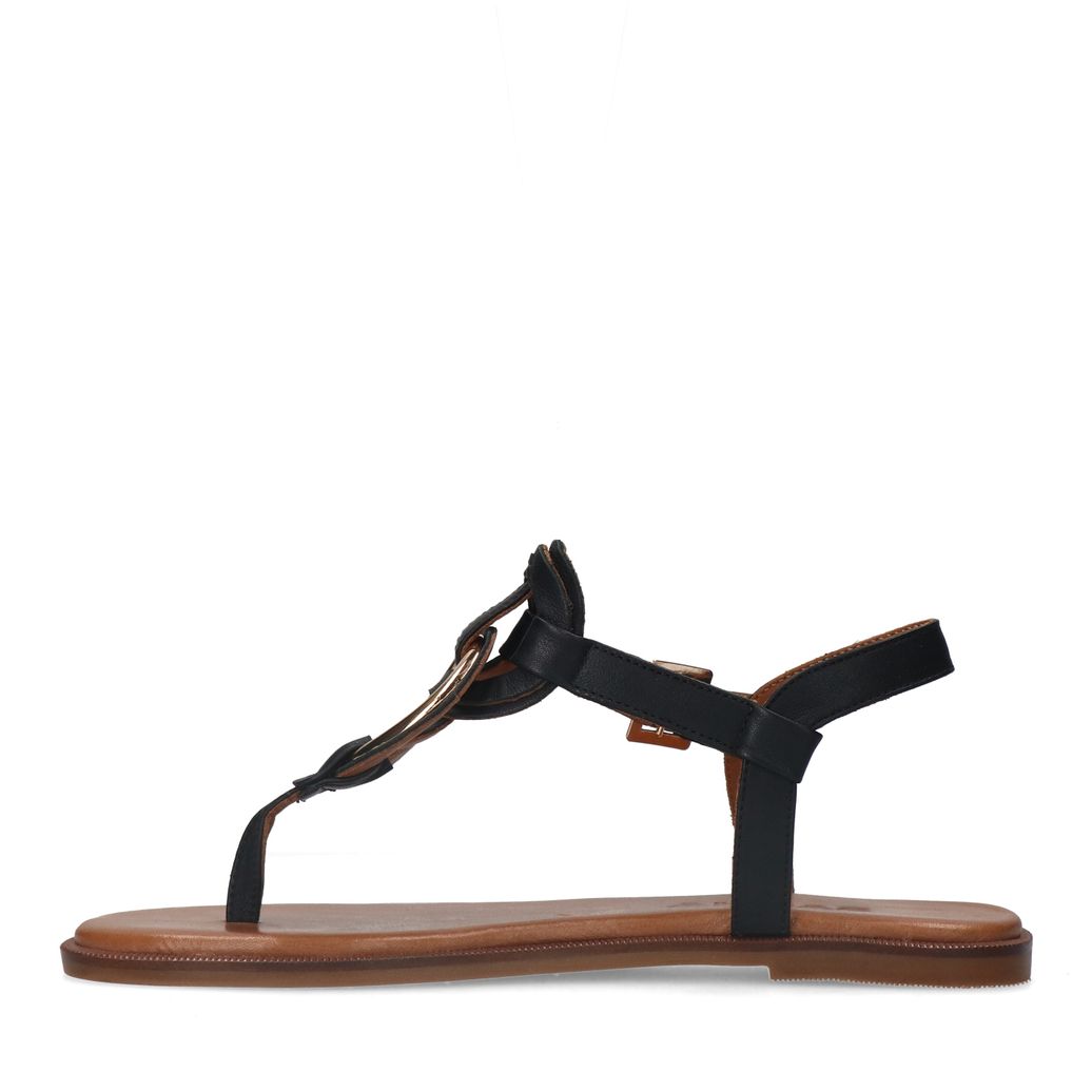 Zwarte leren sandalen