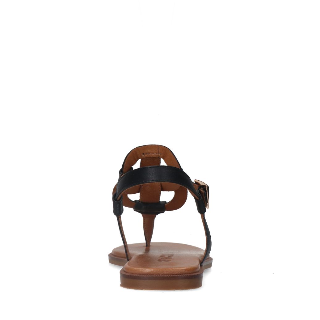 Zwarte leren sandalen