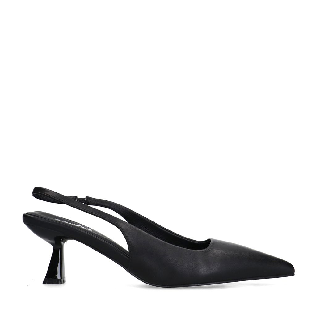 Escarpins slingback en cuir - noir