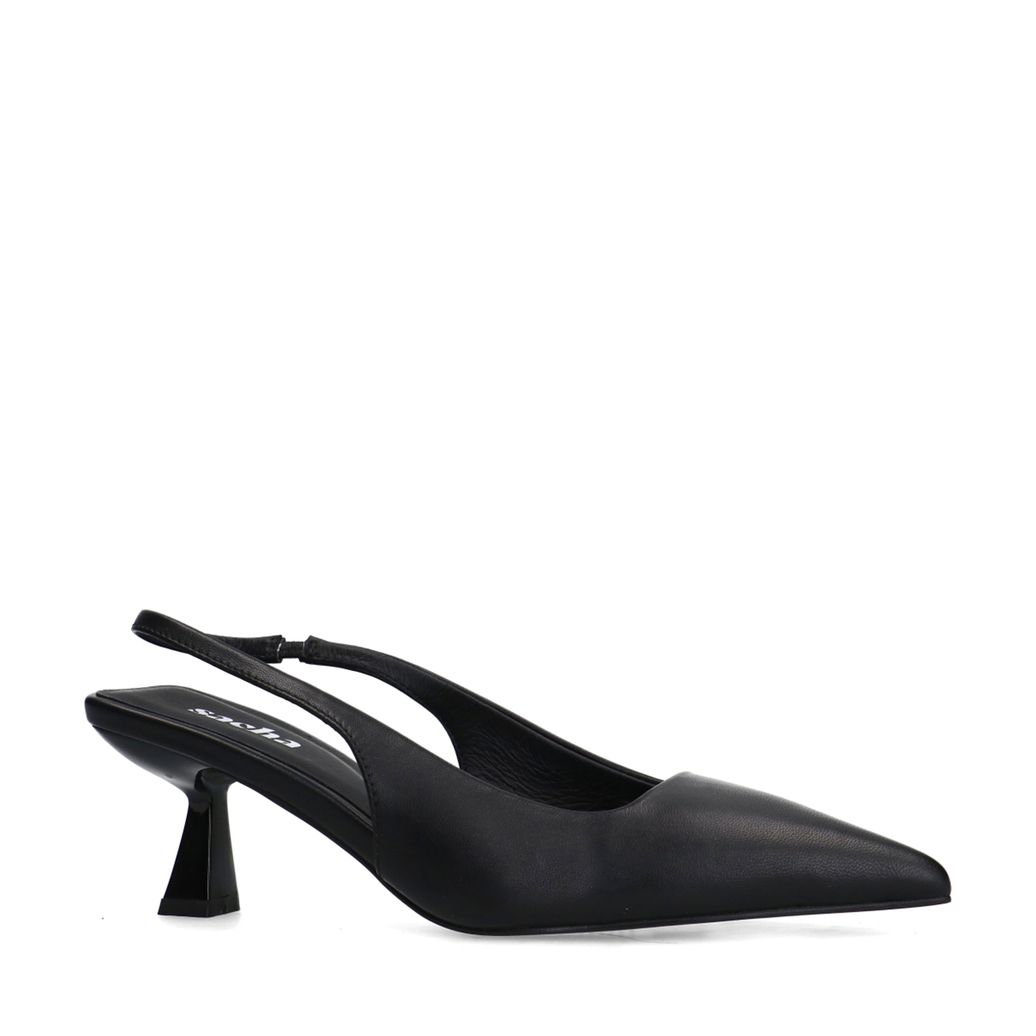 Escarpins slingback en cuir - noir