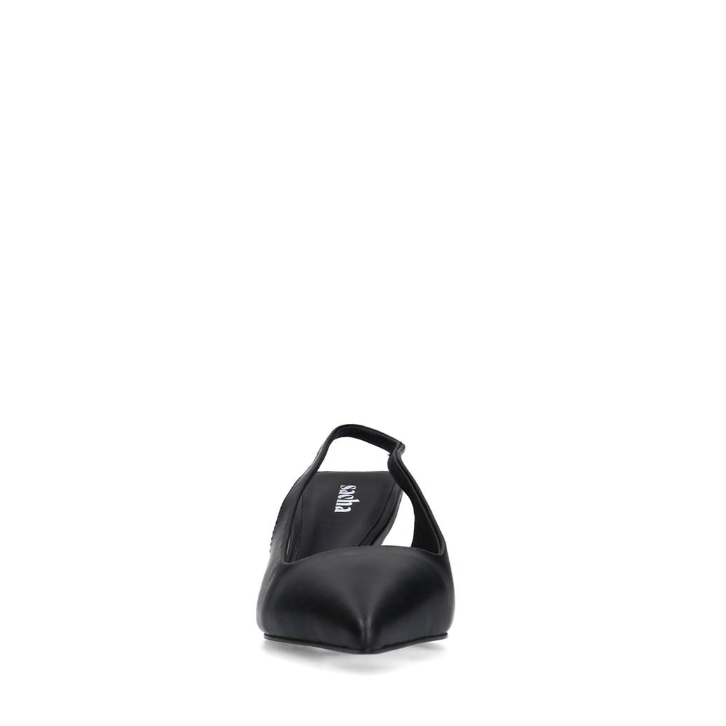 Escarpins slingback en cuir - noir