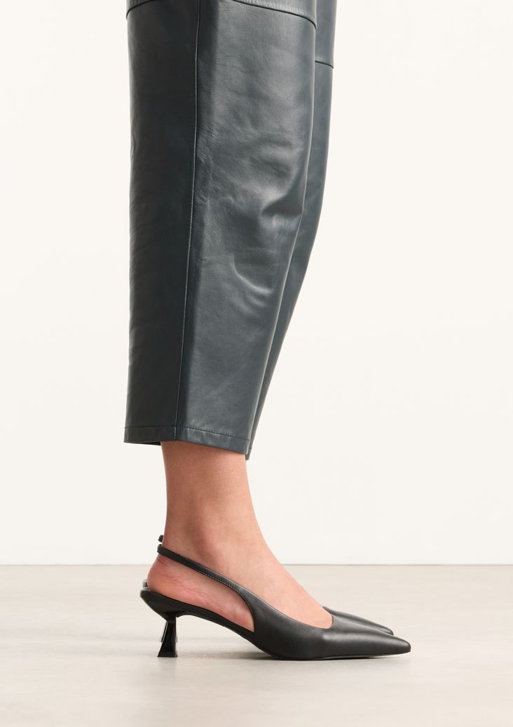 Escarpins slingback en cuir - noir