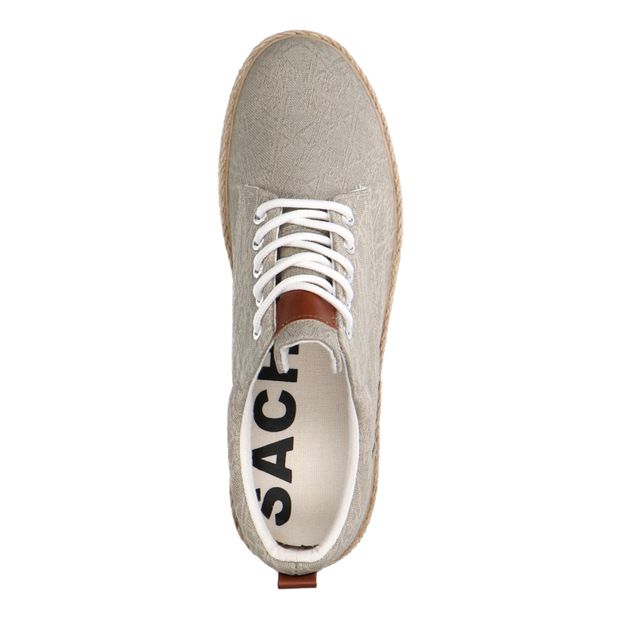 Chaussures à lacets avec semelle en corde tressée - gris clair