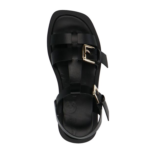 Zwarte chunky sandalen met buckles