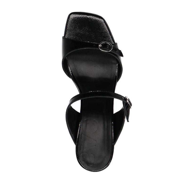 Sandales à talon en cuir - noir