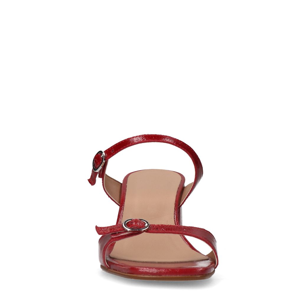 Sandales cuir à talon - rouge